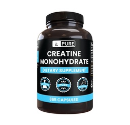 PURE ORIGINAL INGREDIENTS Creatine Monohydrate (365 kapslar) Inga magnesium eller risfiller, alltid ren, Lab Verified