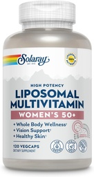SOLARAY Liposomal Multivitamin för kvinnor 50 Plus, förbättrad absorption med järn, vitamin D, vitamin C, B12, Biotin & More, Immune Support & Bone Health, Vegan, 60 portioner, 120 VegCaps