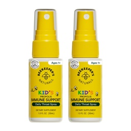 Beekeepers Naturals Kids Propolis Throat Spray 95% Bee Propolis Extract - Natural Immune Support & Sore Throat Relief, Antioxidanter & Gluten-Free, 1,06 oz (Pack of 2)