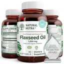 Natural Nutra Organic Flaxseed Oil Softgels, främjar hårväxt, hjälp i viktminskning, hjälper till att öka immunsystemet, främjar hälsosamt nervsystem och hårväxt, Omega 3 6 9, 1000 mg, 90 Softgels