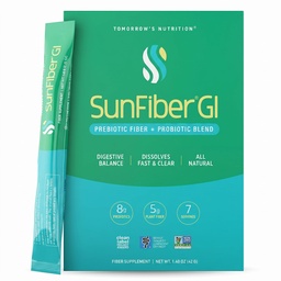 Morgondagens Nutrition Sunfiber GI 7-Day Kit, Prebiotic Fiber & Probiotics, 5g Prebiotic Fiber & 8 Billion Probiotics Per Serving, Low FODMAP, 7 Packets, Unflavored