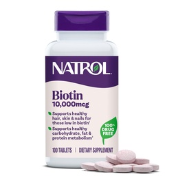 Natrol Beauty Biotin 10 000mcg Vitaminer för skönhet, 100 tabletter, 100 dagars leverans