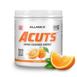 ALLMAX Nutrition AMINOCUTS (ACUTS), Amino-Charged Energy Drink med Taurin, L-Carnitine, Green Coffee Bean Extract, Orange, 30 portioner