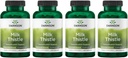 Swanson Milk Thistle (Standardized) - Herbal Liver Support Supplement w / 80% Silymarin - Natural Formel som hjälper till att upprätthålla övergripande hälsa och välbefinnande - (120 kapslar) (4 Pack)