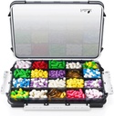 Fullicon Extra Large Pill Organizer med Moisture Proof Design, Travel Jumbo Pill Box med 20 Compartment, Supplement Organizer för Vitaminer med 3 Säkrade Buckles (Black)
