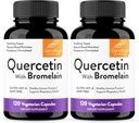 Sandhu's Quercetin med Bromelain Vegetarian Capsules Supplements 120 Count (Pack of 2) | Bioflavonoider för Immune Support & Respiratory Health, Seasonal Allergy Support | Quercitin för män och kvinnor