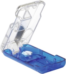 EZY DOSE Pill Cutter och Splitter med inbyggd Pill Dispenser, Easy-Cut Stainless Steel Blade för tabletter, Vitaminer, Medicinering, Portable, Travel-Size Pill Cutter för Seniors, Pets & Daily Use, Blue