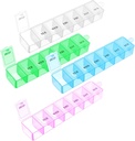 Weekly Pill Organizer,4Pcs 7 Day Pill Case Daily Vitamin Case Medicine Box Portable Medicine Organizer med Compartment 4 Colors AM PM Pill Containers for Medicine Supplements Fish Oil