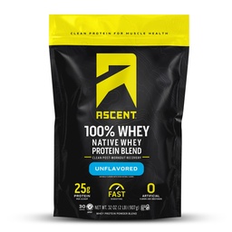 Uppstigning 100% Whey Protein Powder - Post Workout Whey Protein Isolate, Zero Artificial Flavors & Sweeteners, Gluten Free, 5.5g BCAA, 2.6g Leucine, Unflavored 2 lb