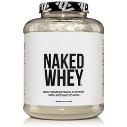NAKED WHEY 5LB 100% Grass Fed Unflavored Whey Protein Powder - Endast 1 Ingrediens, Undenatured - Ingen GMO, Soja eller Gluten - Inga konserveringsmedel - Främja muskeltillväxt och återhämtning - 76 portioner