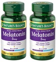 Nature's Bounty Melatonin 5mg Dual Spectrum, 100% Drug Free Sleep Supplement, Quick Release and Extended Release, Promotes Relaxation and Sleep Health, 60 Bi-Layer Tablets (Pack of 2)