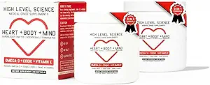 Hög nivå Science CoQ10, Omega-3, Vitamin E, kardiolog formulerad för hjärta + kropp + Mind Health, DHA / EPA, Antioxidant för energi, Superior Bioavailable Fish Oil, Gluten Free, 60 Softgels - 2 Pack