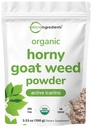 Maximal styrka organisk ren horny get ogräs med aktiva ikariiner för män och kvinnor, 100 gram, organisk epimediumpulver för energi och immunsystembooster, filler gratis och veganvänlig