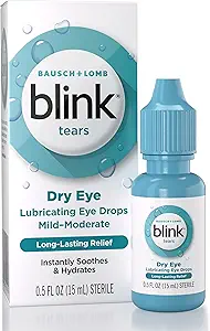 BLINK Tears Lubricating Eye Drops, Moisturizing & Soothing for Mild to Moderate Dry Eyes, med Hyaluronate, Reduces Discomfort, Lasting Hydration, Soothes & Moisturizes, 0,5 Fl Oz