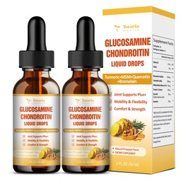 (2 Pack) Glukosamin Chondroitin MSM Support Joint Health - Chondroitin Sulfate Supplement Turmeric, Quercetin, Bromelain, MSM Olja