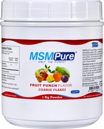 KALA HEALTH MSMPure Fruit Punch smaksatt grov MSM Powder Flakes - USA-Made MSM för gemensam hälsa, hudutseende och hår och nagelstöd - 2,2 lb, organisk svavel