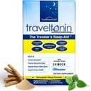 Travel Sleep Aid | Få Jet Lag Relief, Restorative Sleep, Immune Support | Flyg, Hotel Essential | 5-i-1 Formel w / Melatonin, Ashwagandha, L-Theanine, GABA, Lemon Balm | 20 kapslar | Blister Packs