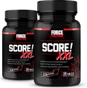 FORCE FACTOR Score! XXL, 2-Pack, Nitric Oxide Booster Supplement for Men with L-Citrulline, Black Maca, & Tribulus to Improve Athletic Performance, Increase Stamina, & Support Blood Flow, 60 Tablets