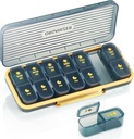 Weekly Pill Organizer 2 gånger per dag - Pill Case Am Pm - Travel Pill Box 7 Day Portable Daily Vitamin Container Estetisk Medicin Dispenser Med 7 Separata Compartments Morning Night Supplement Holder