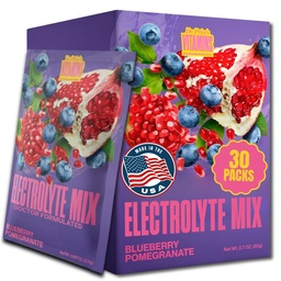 Dr. Prices Vitamins Electrolyte Mix Supplement Powder, 72 Spår Mineraler, Kalium, Natrium, Electrolyte Replacement Keto Drink | Blueberry-Pomegranate 30 Packets | No Sugar, Keto, Vegan, Non-GMO