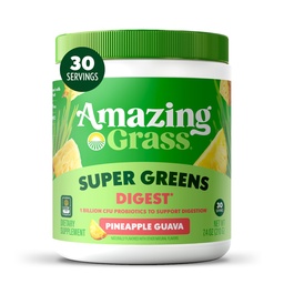 Amazing Grass Greens Blend Digest: Super Greens Powder Smoothie Mix för Digestion Support med organisk Spirulina, Chlorella, Beet Root Powder, Digestive Enzymes & Probiotics, 30 Servings