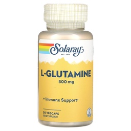 SOLARAY L Glutamine Capsules 500 mg - Immune Support - Gratis Aminosyra - Lab Verified, 60-dagars Money-Back garanti, 50 portioner, 50 VegCaps