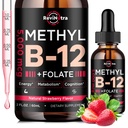 Vitamin B12 liquid Drops, B12 vitamins 5000 mcg, Vitamin B Complex Supplement with Methylcobalamin B12 Sublingual, Vitamin B6, Folate for Energy, Brain, Heart Health, Vegan Strawberry Flavor 2 Fl Oz