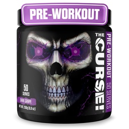JNX SPORTS Förbannelsen! Pre Workout Powder för män och kvinnor, koffein, Beta-Alanine, Kreatin, L-Citrulline, 50 portioner, mörk druvsmak - Boost Energy, Strength & Focus
