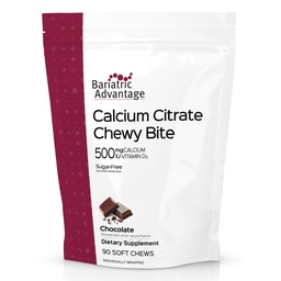 Bariatric Advantage Calcium Citrate Chewy Bites 500 mg - Högt absorbable & Digestible - Vitamin D3 - Easily Chewable Calcium Supplement - Chocolate Flavor - 90 Count
