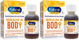 Enfamil Prenatals & Baby Vitaminer Poly-Vi-Sol 8 Multi-Vitaminer & Järn Supplement Drops för spädbarn & småbarn, Stöder Tillväxt & Utveckling, 50 mL Dropper Bottle (Pack of 2)