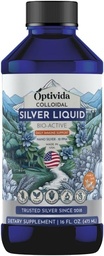 Optivida Health Colloidal Silver Liquid (16 Oz) - Premium Nano Silver Colloidal Supplement för Daily Wellness & Immune Support, Natural Liquid Silver Hydrosol för vuxna och barn, icke-GMO, Gluten-Free