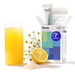 Sleep Aid Powder - Kalmning Drink för djup sömn med Liposomal Saffron, Magnesium & PharmaGABA Melatonin-Free Natural Supplement för att minska stress och förbättra sömnkvalitet Chamomile Lemonade 7 Sticks