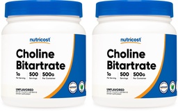 Nutricost Pure Choline Bitartrate Powder 500G (2 flaskor)