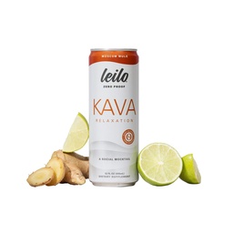 LEILO | Kava Powered Moscow Mule Mocktail Drink | 12-Pack - Sugar-Free & Non-ALC Functional Relaxation Support | 12 fl oz Cans (Pack av 12)