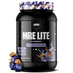 REDCON1 MRE Lite Whole Food Protein Powder, Blueberry Cobbler - Low Carb & Whey Free Meal Replacement med Animal Protein Blends - Lätt att Digest Supplement Made med MCT Oils (30 portioner)