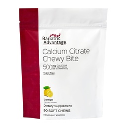 Bariatric Advantage Calcium Citrate Chewy Bites 500 mg - Högt absorbable & Digestible - Vitamin D3 - Easily Chewable Calcium Supplement - Lemon Flavor - 90 Count