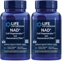 Life Extension NAD+ Cell Regenerator och Resveratrol Elite, NIAGEN nikotinamid riboside, Trans-resveratrol, quercetin, Fisetin, för Longevity, Energy och oxidativ stress, 30 vegetariska kapsel