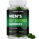 Mäns Fat Burner Gummies för viktminskning | Green Tea, Green Coffee Bean, Garcinia Cambogia & Ketones | Belly Fat Burner för Män Viktminskning Gummies | Apple Flavored, Pectin-Based | 60 Gummies