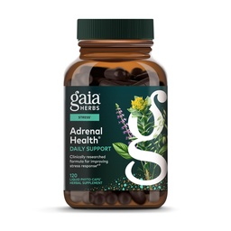 Gaia Herbs Adrenal Health Daily Support - Herbal Supplement med Ashwagandha, Holy Basil & Schisandra - Hjälp till att upprätthålla hälsosam energi och stressnivåer * - 120 Vegan flytande fyto-kapslar (120-dagars leverans)