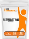 BulkSupplements.com Resveratrol Powder - Resveratrol Supplement, from Polygonum Cuspidatum - Antioxidant, Gluten Free, 1g per Serving, 50g (1.8 oz) (Pack of 1)