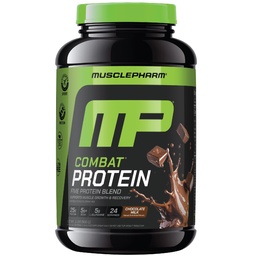 MusclePharm Combat Protein Powder, Chokladmjölksmak, bränslemuskler för produktiva träningspass, 5 proteinkällor inklusive Whey Protein Isolate & Egg Albumin, Gluten Free, 2 lb, 24 portioner