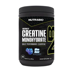 NutraBio Pure Micronized Creatine Monohydrate Powder Supplement, Blue Razz (300 g) - Stöder Bulk Muscle Energy, Recovery och Strength - HPLC Tested Creatine Powder Supplement för män och kvinnor
