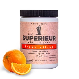 Superieur Electrolytes – Plant Based Electrolyte Supplement w/Sea Minerals for Hydration & Recovery – Keto Friendly, Non-GMO, Zero Sugar, Vegan Healthy Sports Drink Powder – Citrus (70 portioner)