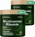 Airboy Liposomal Nicotinamide Riboside 900 mg, NAD Supplement with Resveratrol,NMN Alternative NAD Booster Support Anti-Aging, Energy, Focus - 80 Capsulesx 2 Pack