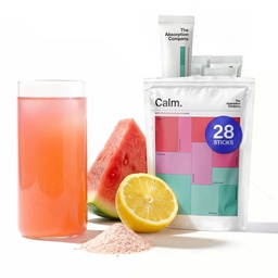Calm Drink Mix - Avslappningshjälp med Magnesium, Ashwagandha, L-Theanine och Vitamin D - Stöder Cortisol-förordningen och humör för män och kvinnor - Vattenmelon Lemonade Flavor 28 Sticks