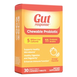 Chewable Probiotic för män och kvinnor, saktar ner Digestive Aging, ökar immunsystemet, icke-GMO, Gluten Free & Soy Free, 5 Billion CFU, 30 Chewable Tablets, Orange smak