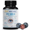 Eye Shield Supplement med Bilberry Extract, Lutein, Zeaxanthin, Astaxanthin och Beta-Carotene - Stöder torra ögon, Vision Health och Night Vision, 90 Veg Capsules