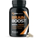 Brain Booster Supplement for Focus - Kliniskt Validated Nootropics Brain Support Supplement med Bacopa Monnieri Extract & Patented goBHB för kognitivt stöd - 3rd Party Tested (30 portioner)