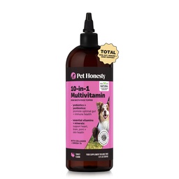 Hund Multivitamin Supplement med laxolja för hundar - Allergy Itch Relief, Digestion, Skin & Coat Health, Liquid Supplement - Dog Food Topper Bone Broth med prebiotika (12 oz)