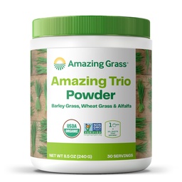 Amazing Grass Greens Trio: Greens Powder med Wheatgrass, Alfalfa, & Barley Grass, Rich Source of Chlorophyll, 30 portioner